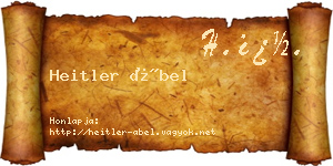 Heitler Ábel névjegykártya